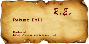 Rakusz Emil névjegykártya