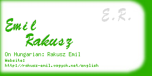 emil rakusz business card